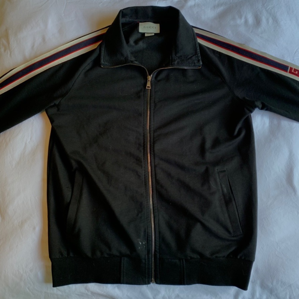 Gucci technical track jacket and jersey pants.